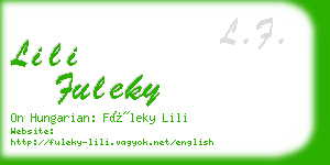 lili fuleky business card